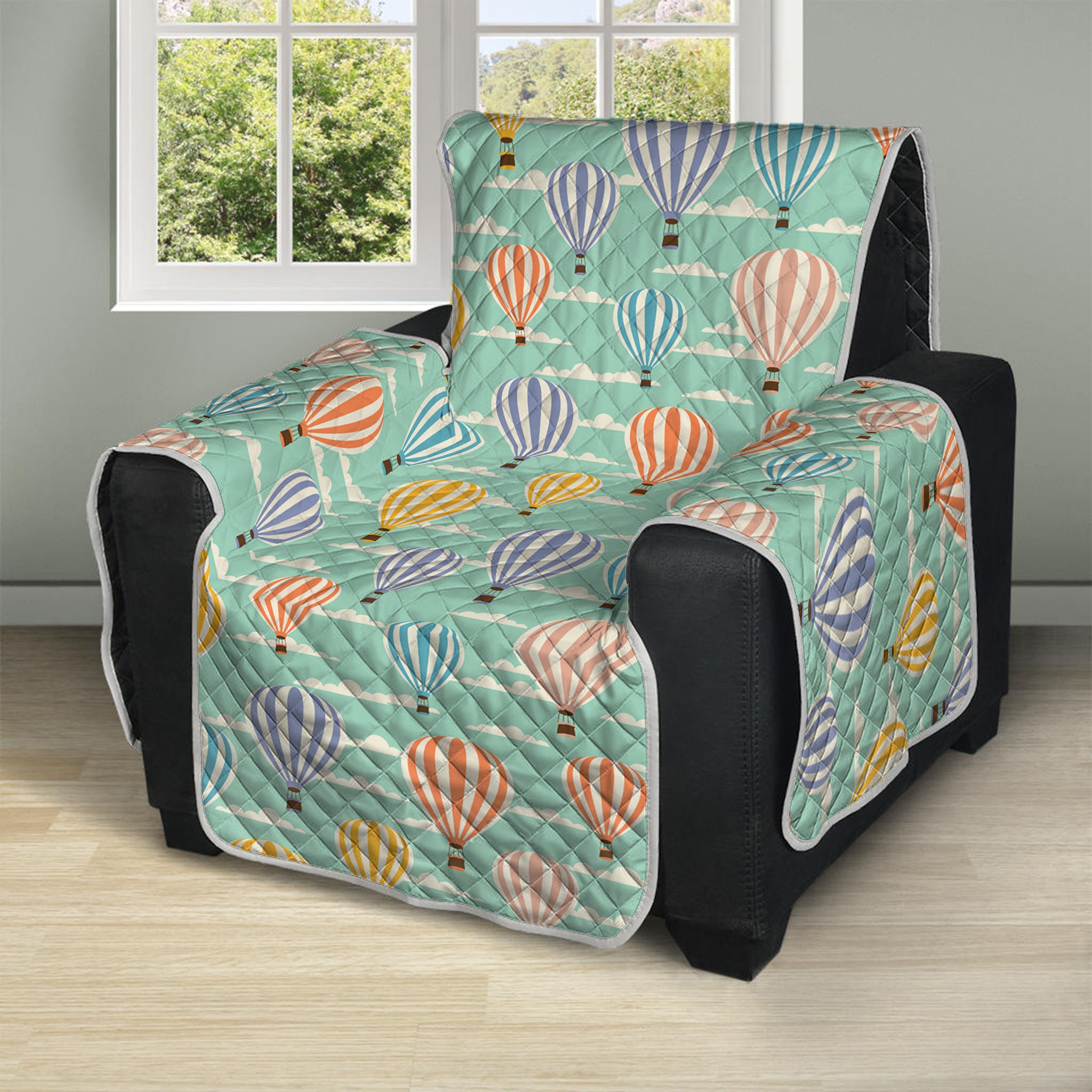 Retro Air Balloon Pattern Print Recliner Protector