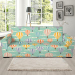 Retro Air Balloon Pattern Print Sofa Slipcover