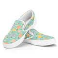 Retro Air Balloon Pattern Print White Slip On Sneakers