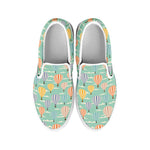 Retro Air Balloon Pattern Print White Slip On Shoes