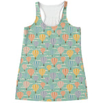 Retro Air Balloon Pattern Print Women's Racerback Tank Top