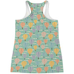 Retro Air Balloon Pattern Print Women's Racerback Tank Top