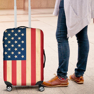 Retro American Flag Patriotic Luggage Cover GearFrost