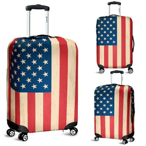 Retro American Flag Patriotic Luggage Cover GearFrost
