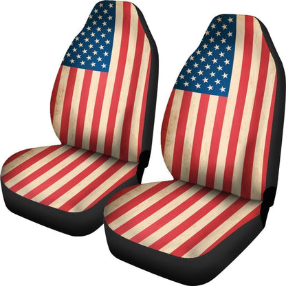 Retro American Flag Patriotic Universal Fit Car Seat Covers GearFrost
