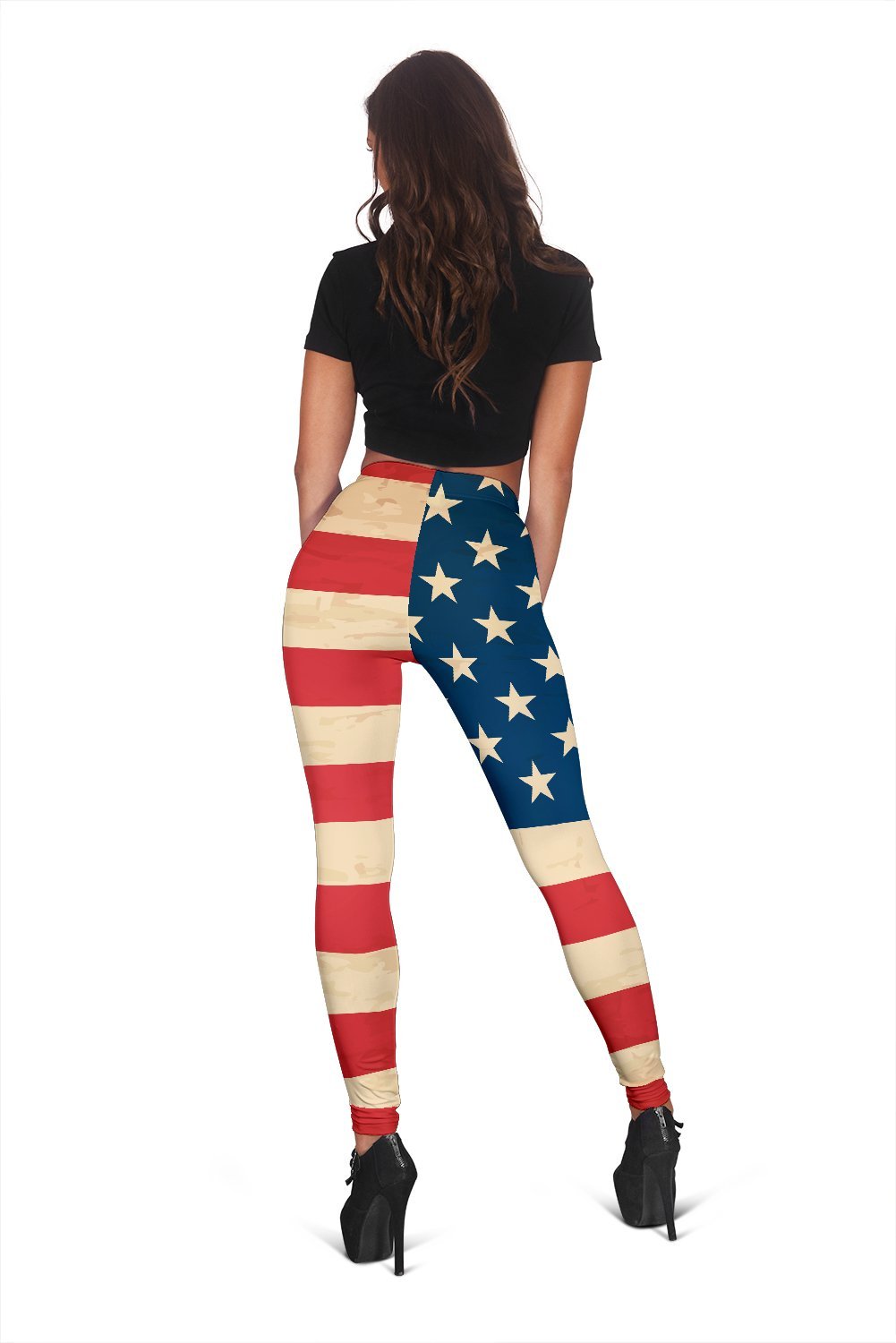 Retro American Flag Patriotic Women's Leggings GearFrost