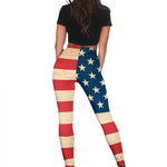 Retro American Flag Patriotic Women's Leggings GearFrost