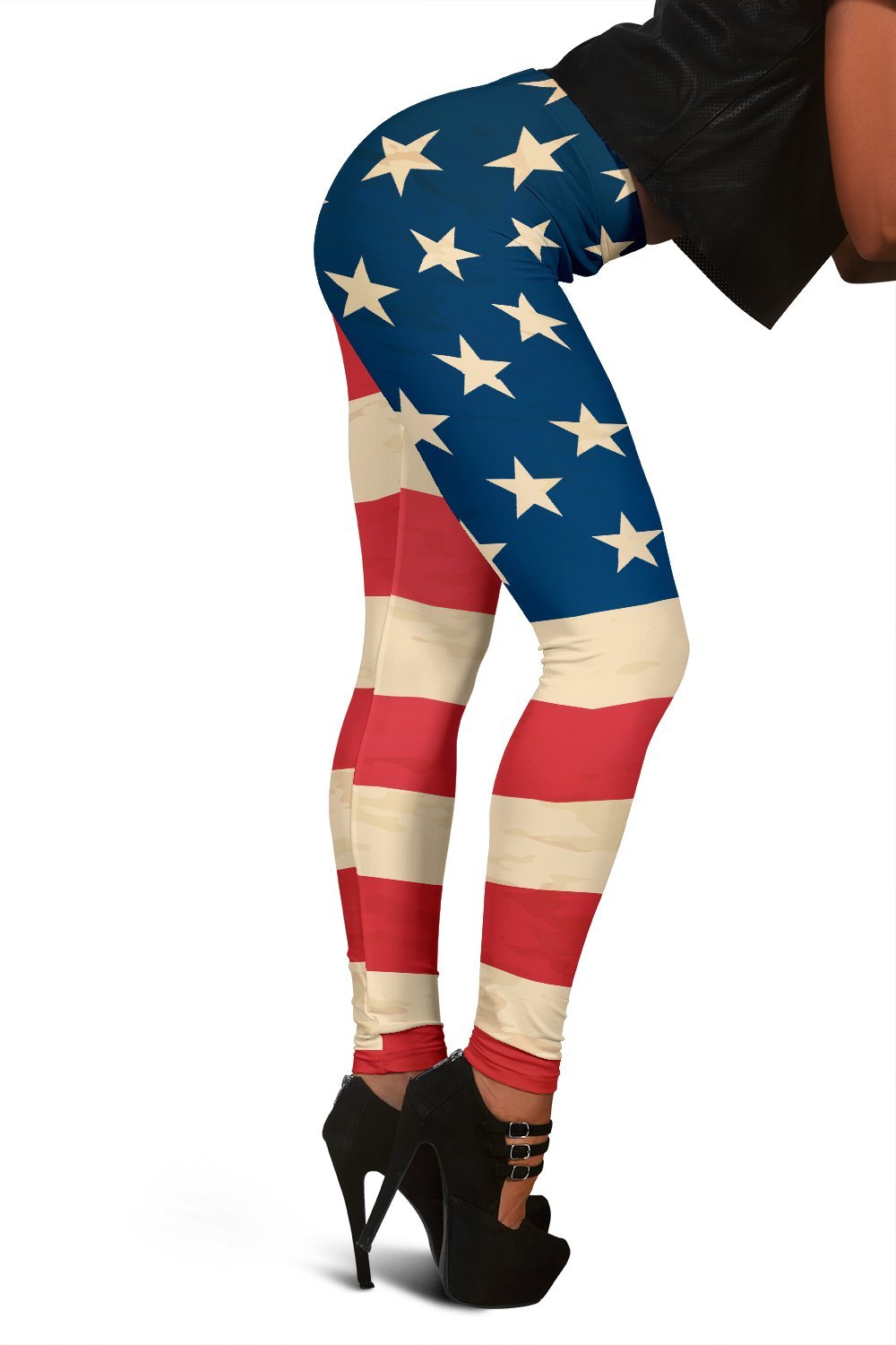 Retro American Flag Patriotic Women's Leggings GearFrost