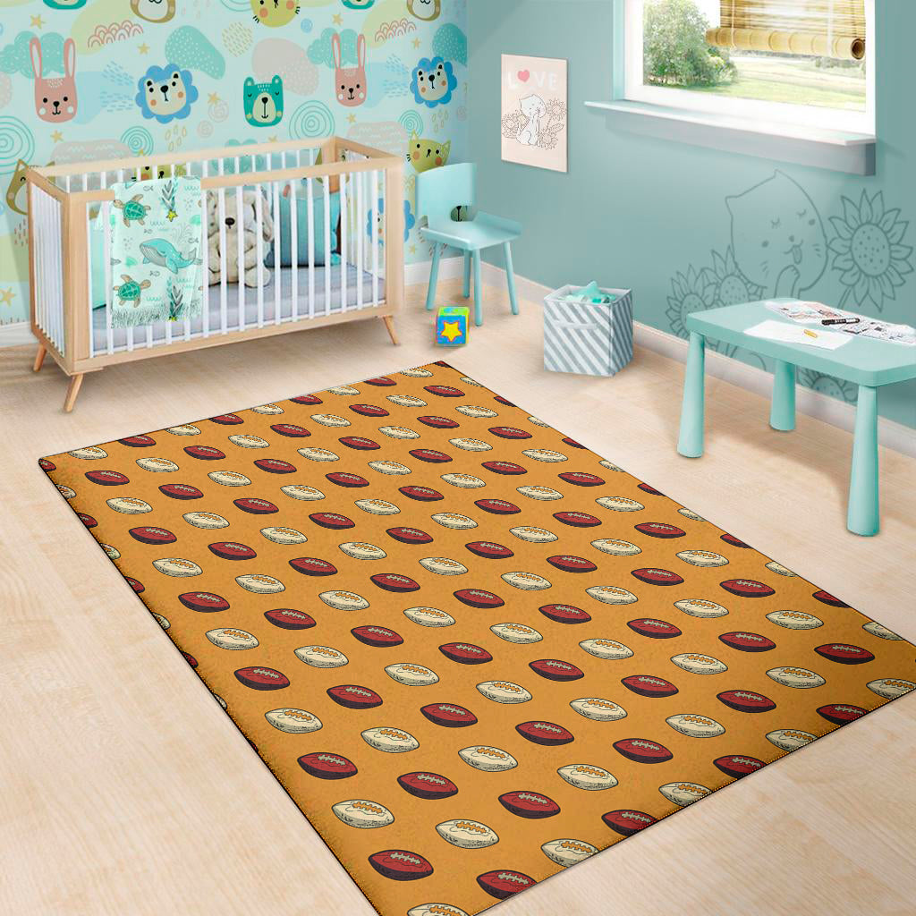 Retro American Football Ball Print Area Rug