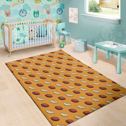 Retro American Football Ball Print Area Rug