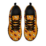 Retro American Football Ball Print Black Sneakers