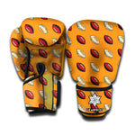 Retro American Football Ball Print Boxing Gloves
