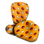 Retro American Football Ball Print Boxing Gloves