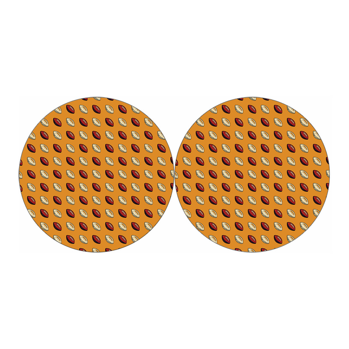 Retro American Football Ball Print Car Coasters