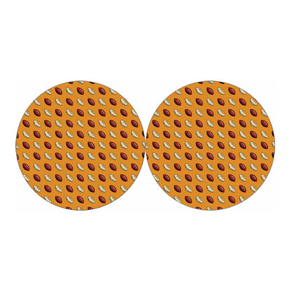 Retro American Football Ball Print Car Coasters