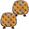 Retro American Football Ball Print Car Headrest Covers