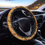 Retro American Football Ball Print Car Steering Wheel Cover