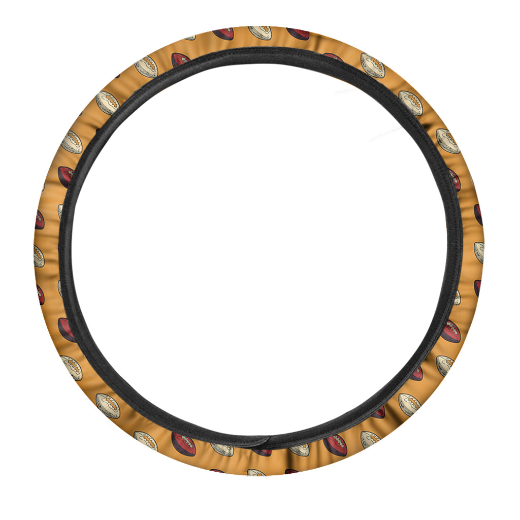 Retro American Football Ball Print Car Steering Wheel Cover