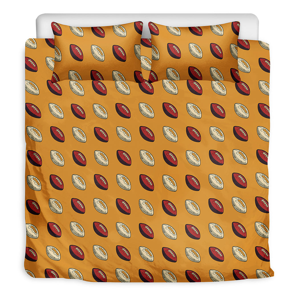 Retro American Football Ball Print Duvet Cover Bedding Set