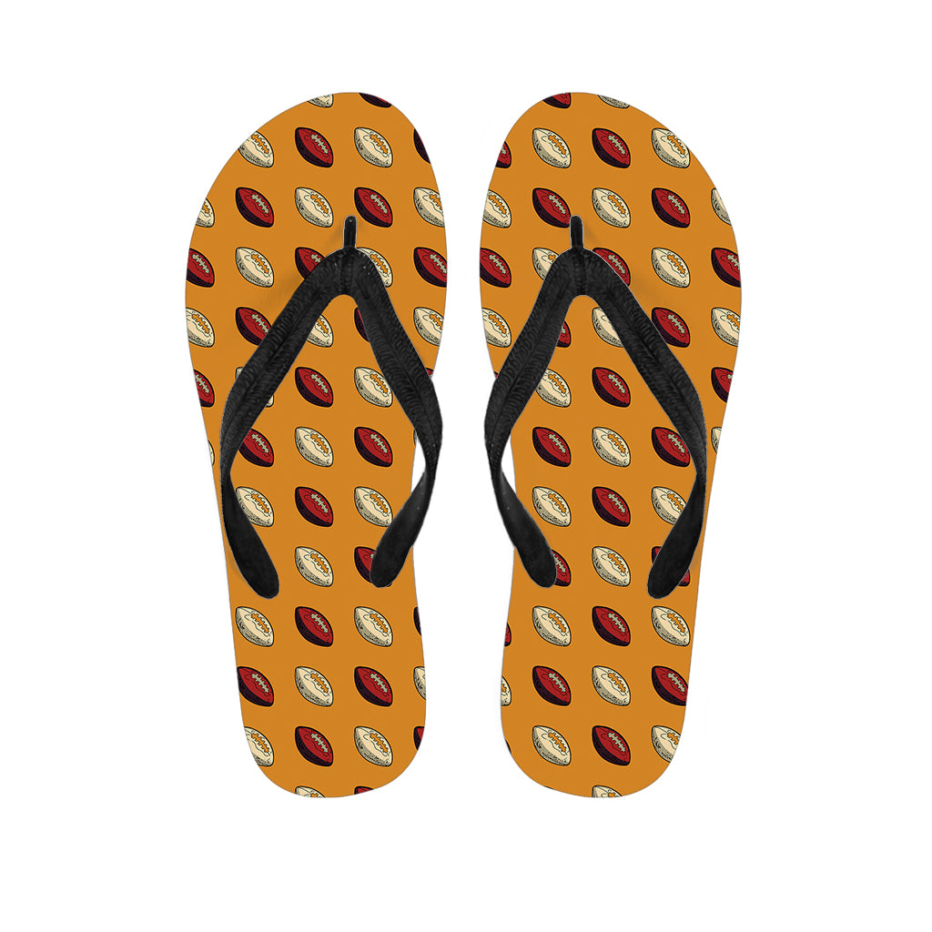 Retro American Football Ball Print Flip Flops