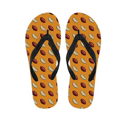Retro American Football Ball Print Flip Flops