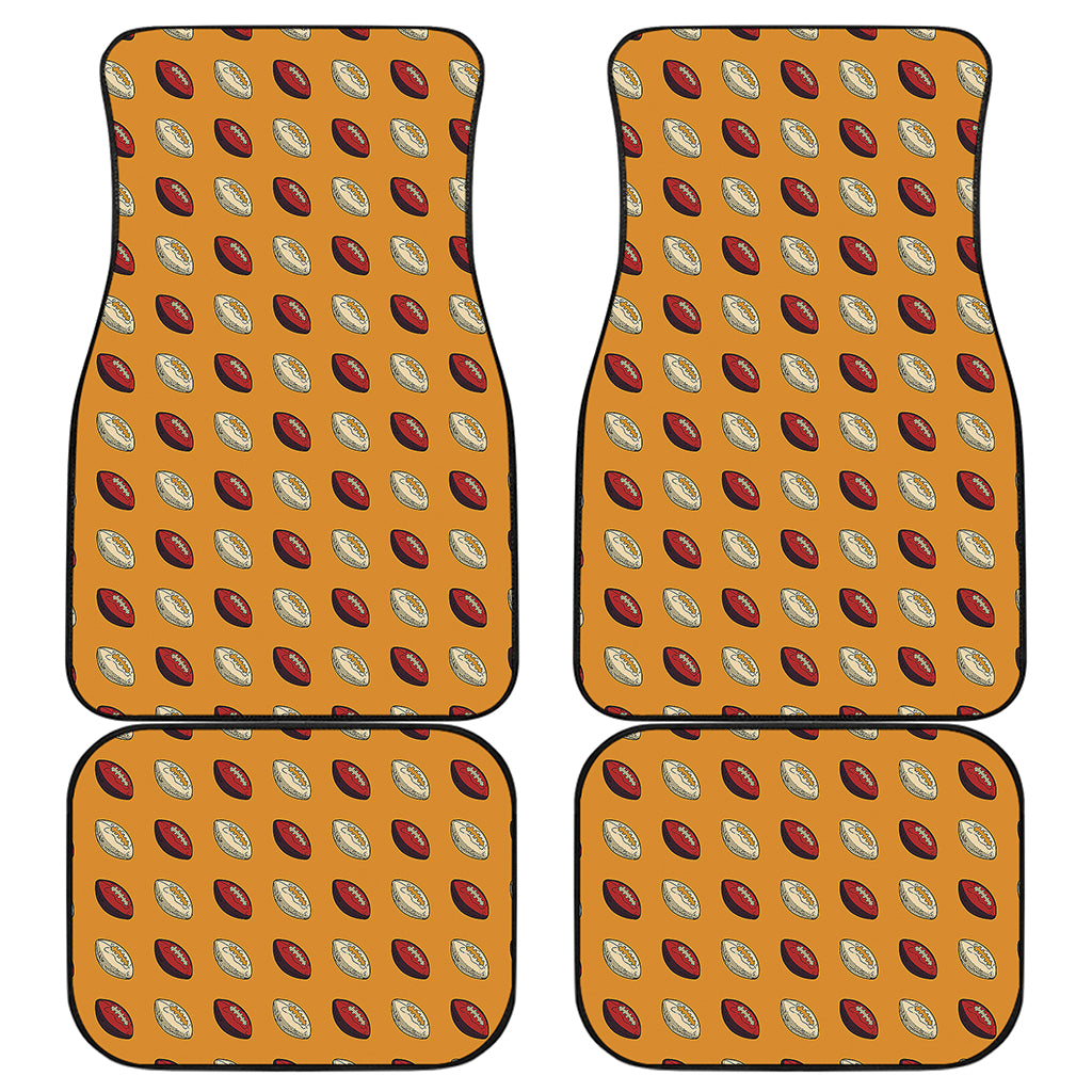 Retro American Football Ball Print Front and Back Car Floor Mats