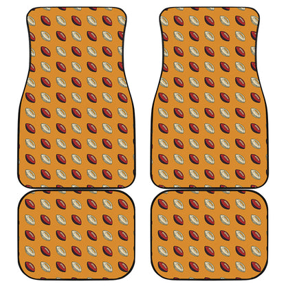 Retro American Football Ball Print Front and Back Car Floor Mats