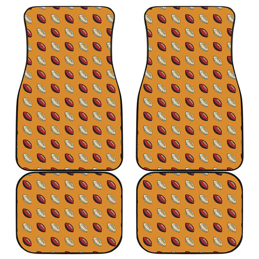 Retro American Football Ball Print Front and Back Car Floor Mats