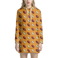 Retro American Football Ball Print Pullover Hoodie Dress