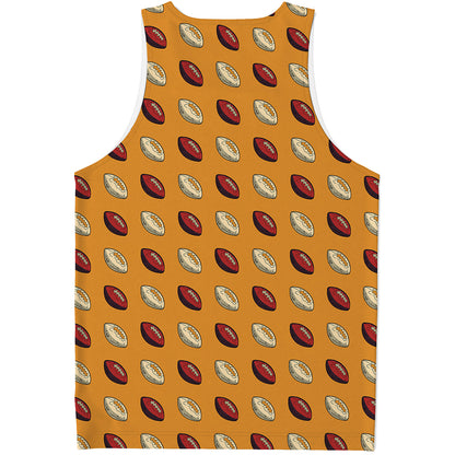 Retro American Football Ball Print Men's Tank Top