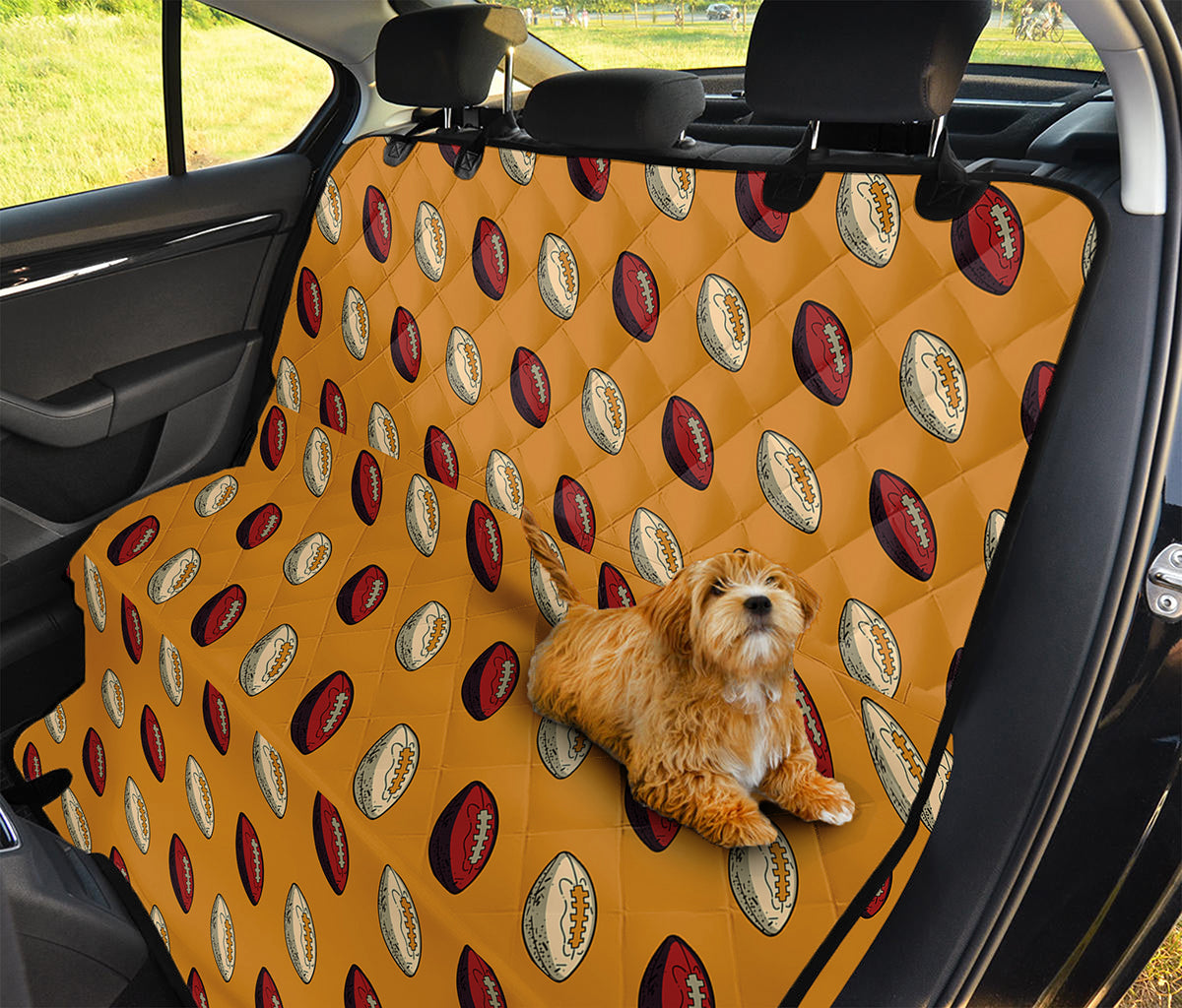 Retro American Football Ball Print Pet Car Back Seat Cover