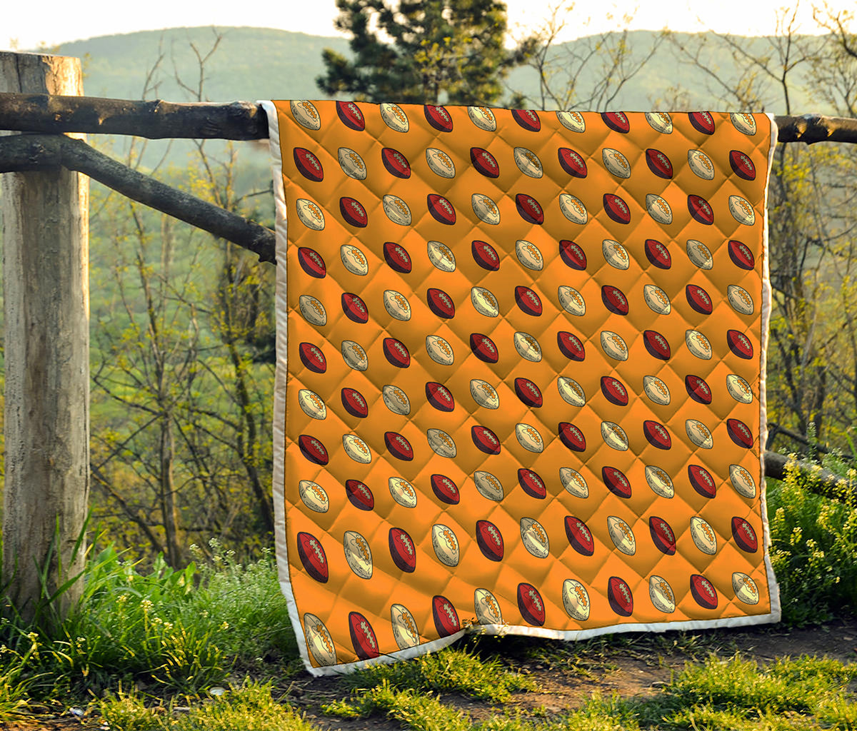 Retro American Football Ball Print Quilt