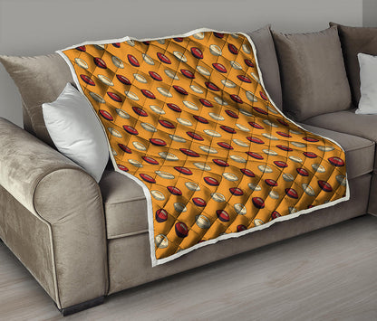 Retro American Football Ball Print Quilt
