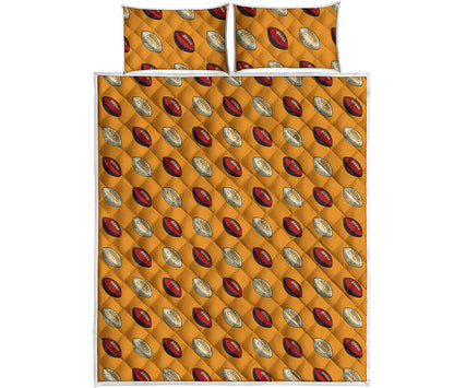 Retro American Football Ball Print Quilt Bed Set
