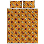 Retro American Football Ball Print Quilt Bed Set