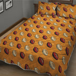 Retro American Football Ball Print Quilt Bed Set