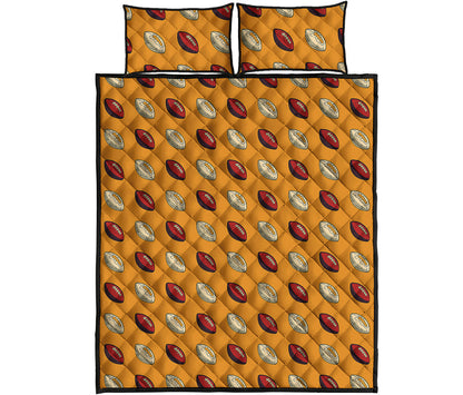 Retro American Football Ball Print Quilt Bed Set