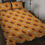 Retro American Football Ball Print Quilt Bed Set