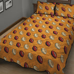 Retro American Football Ball Print Quilt Bed Set