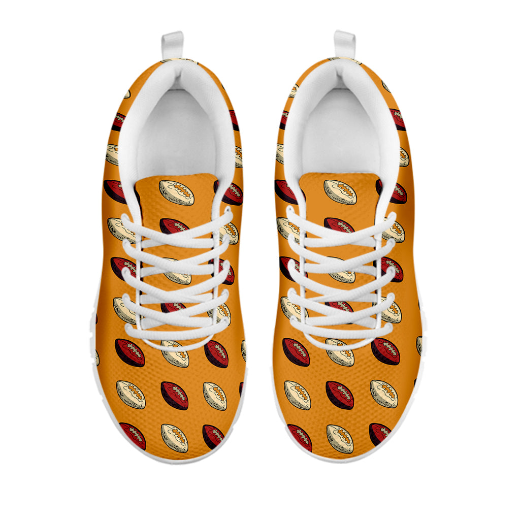 Retro American Football Ball Print White Sneakers