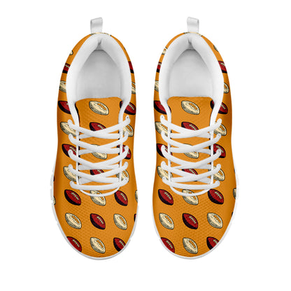 Retro American Football Ball Print White Sneakers