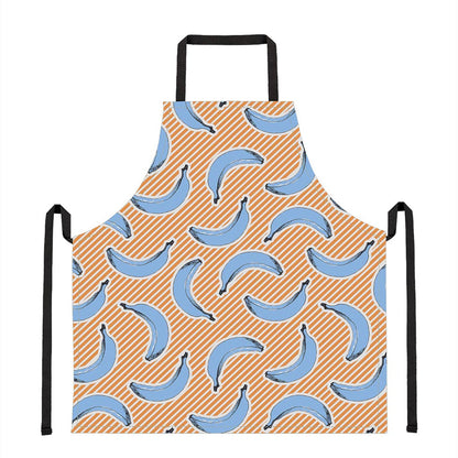 Retro Blue Banana Pattern Print Apron