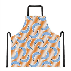 Retro Blue Banana Pattern Print Apron