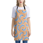 Retro Blue Banana Pattern Print Apron