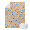 Retro Blue Banana Pattern Print Blanket