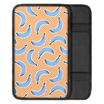 Retro Blue Banana Pattern Print Car Center Console Cover