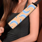 Retro Blue Banana Pattern Print Car Seat Belt Covers