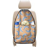 Retro Blue Banana Pattern Print Car Seat Organizers