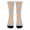 Retro Blue Banana Pattern Print Crew Socks