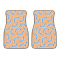 Retro Blue Banana Pattern Print Front Car Floor Mats